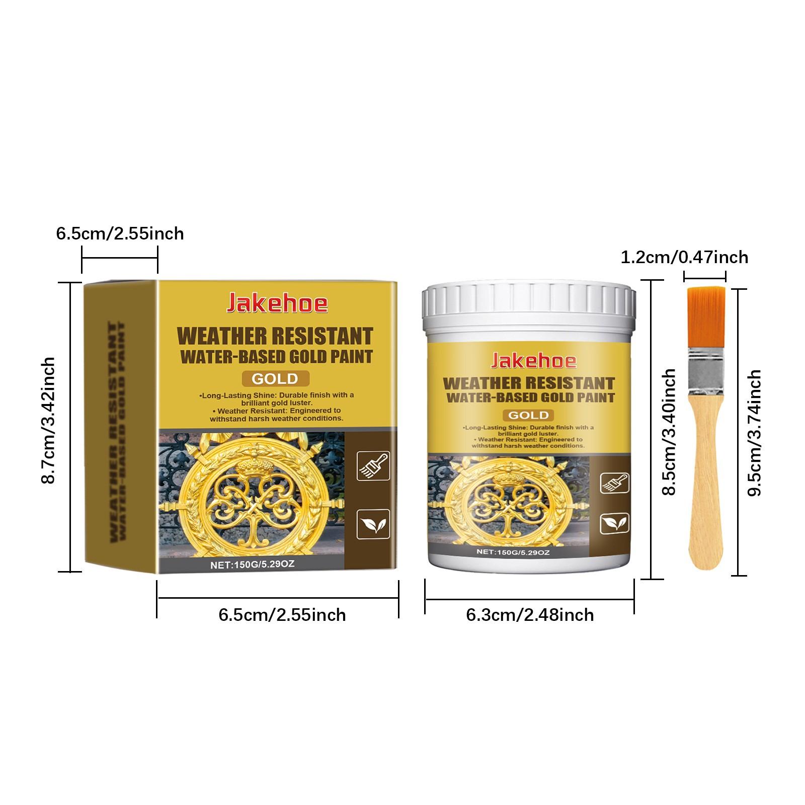 Jakehoe Weatherproof Paint, Waterproof Paint, Metal Paint for Roman Columns, Outdoor Gold Leaf Paint, Durable Water-Resistant Finish, Painting