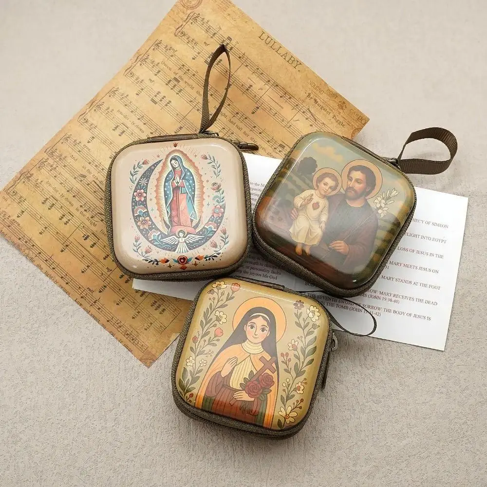 Rosary Pouch & Jewelry Storage Bag – Sacred Keepsake Ensemble & Devotional Motif, Viral TikTok Spiritual Aesthetic & Devotional Cute Trend, Compact Zippered Secure Closure & Lightweight Accessory for Daily Prayer Commute, Church Service, Spiritual Gift &