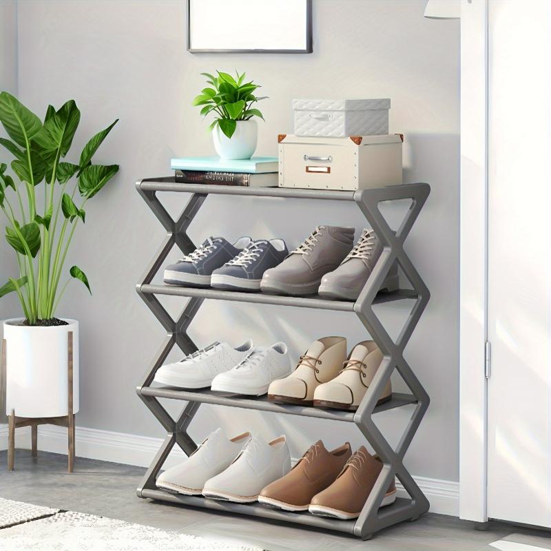 folding shoe rack - No-assembly space-saving storage rack suitable for entryway, wardrobe, kitchen, bathroom, and balcony, Vertical Shoe Rack