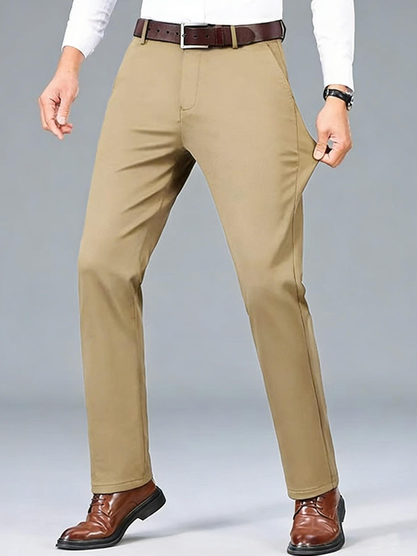 4-Pack Men's Business Casual Pants, High Elasticity Stretch Comfortable Fabric, Wrinkle-Resistant Easy Care, Slim Fit Straight Leg, All Seasons