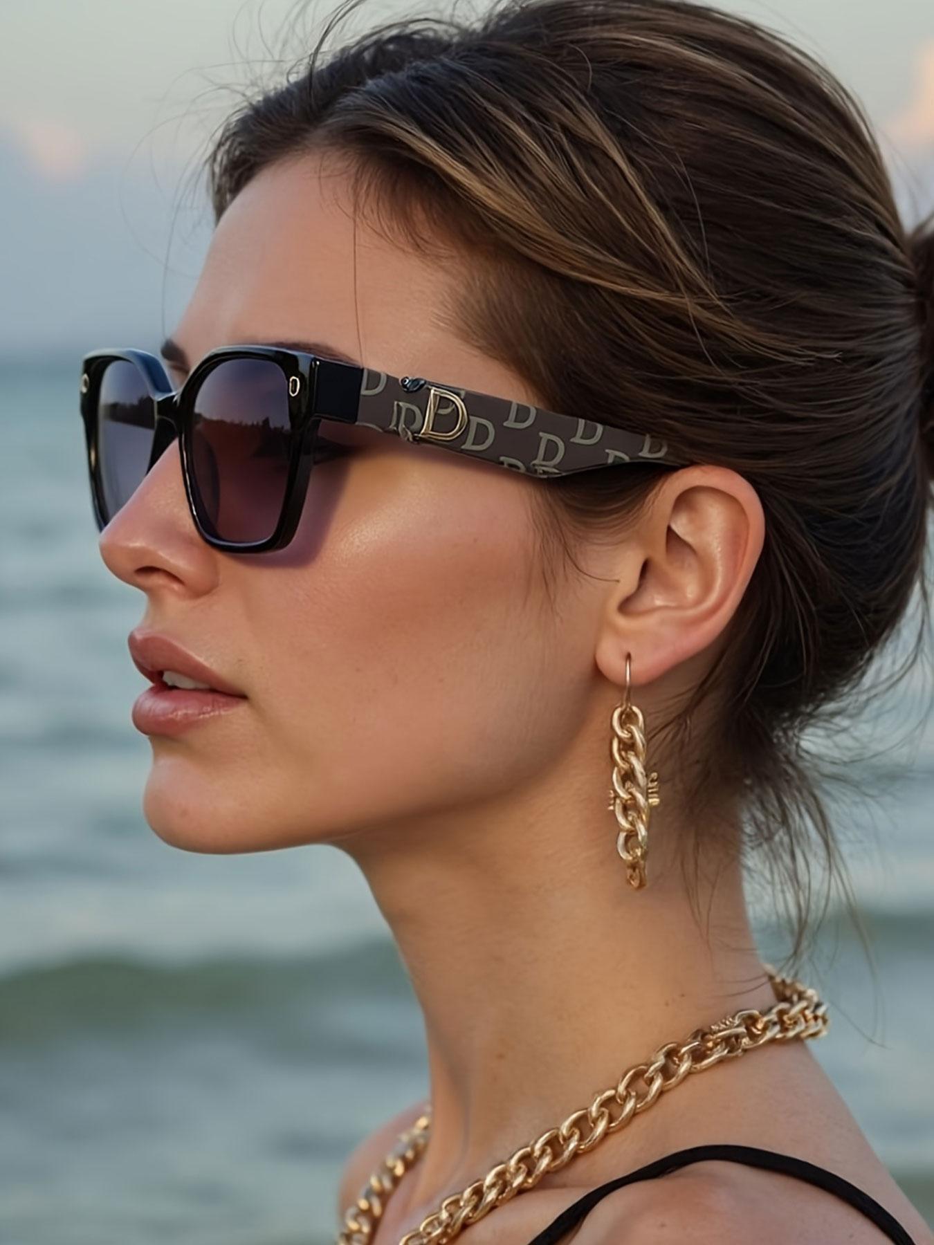 Women's Fashion Sunglasses 2026 New Versatile All-Season High-End Trendy Sun Glasses, Retro Simple Party Outdoor Shades