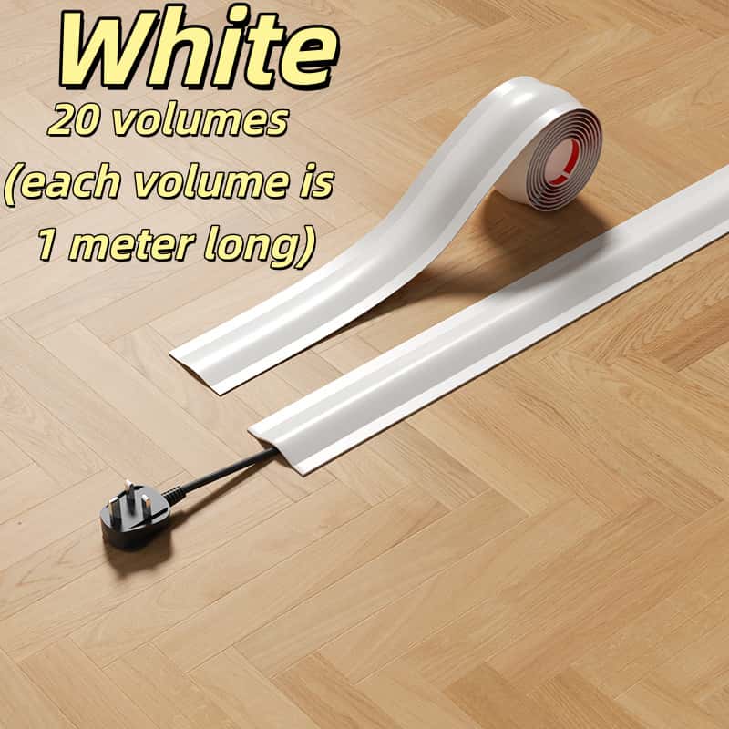 Single Roll 1 Meter Wire Management Tray, Invisible Decorative Cable Organizer, Soft Floor Protection Tool, Hidden Wiring Solution