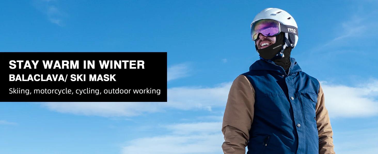 ROCKBROS Cold Weather Windproof Thermal Winter Balaclava Ski Mask Neck Warmer Hood,Full Face Mask for Outdoor Sports,Skiing,Cycling,Fishing