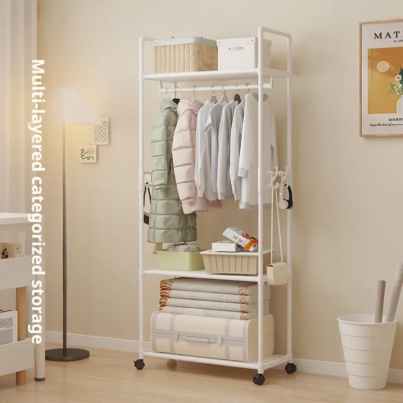 Simple Multi-functional Coat Rack and Storage Shelf for Home, Dormitory, Freestanding and Portable Hanging Clothes RackSimple Multi-functional Coat Rack and Storage Shelf for Home, Dormitory, Freestanding and Portable Hanging Clothes Rack