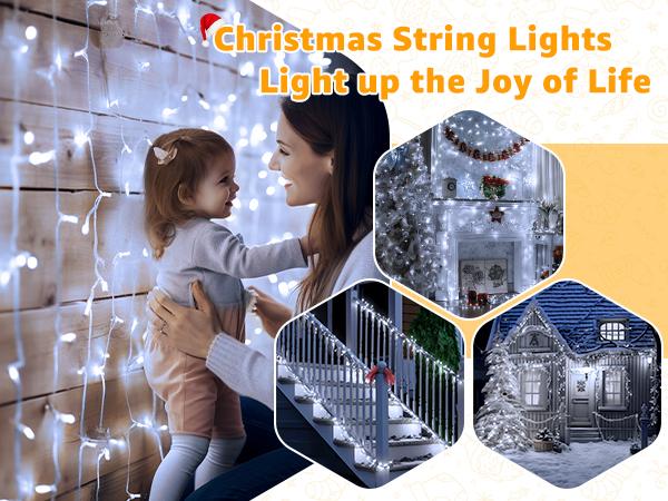 Ollny 262FT Fairy Lights, 800 LED Plug in Christmas Lights, 8 Modes Waterproof Outdoor String Lights with Remote for Wedding Birthday Party Indoor Room Decorations