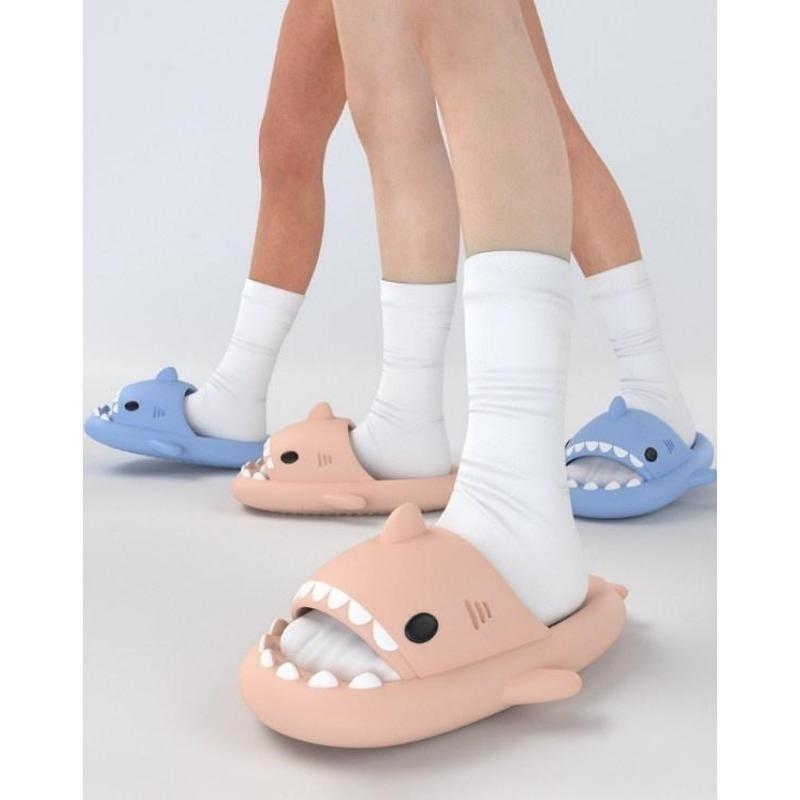 Cute Shark Slippers for Women & Men, Funny Lightweight Slip-On House Shoes with Cushioned Sole, Indoor Outdoor EVA Slides summer sandal trendy