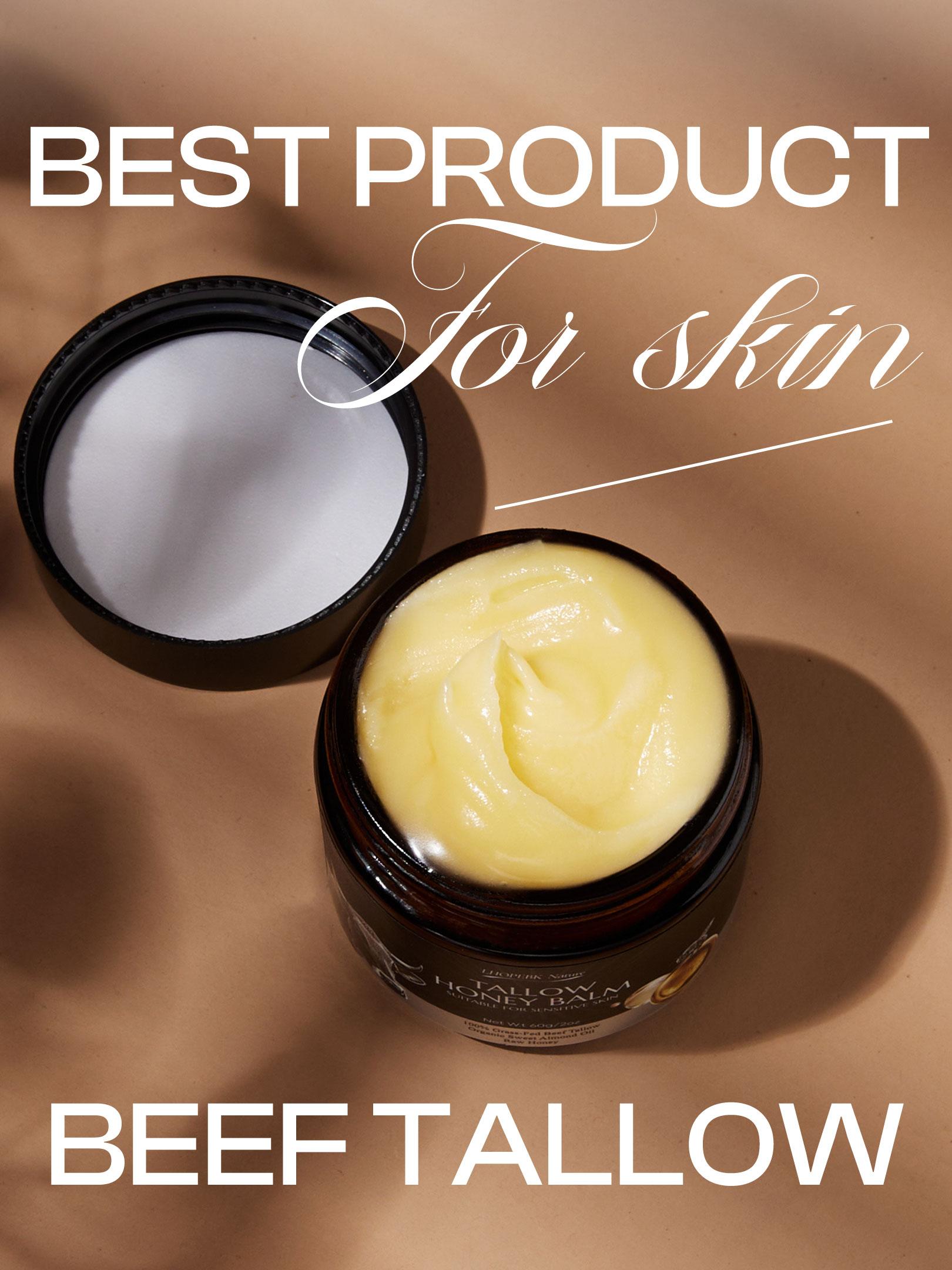 【Highly Recommended】Organic Grass-Fed Tallow & Raw Honey Balm — Intensely Nourishing Cream for Soft, Glowing Skin — Handcrafted with Care