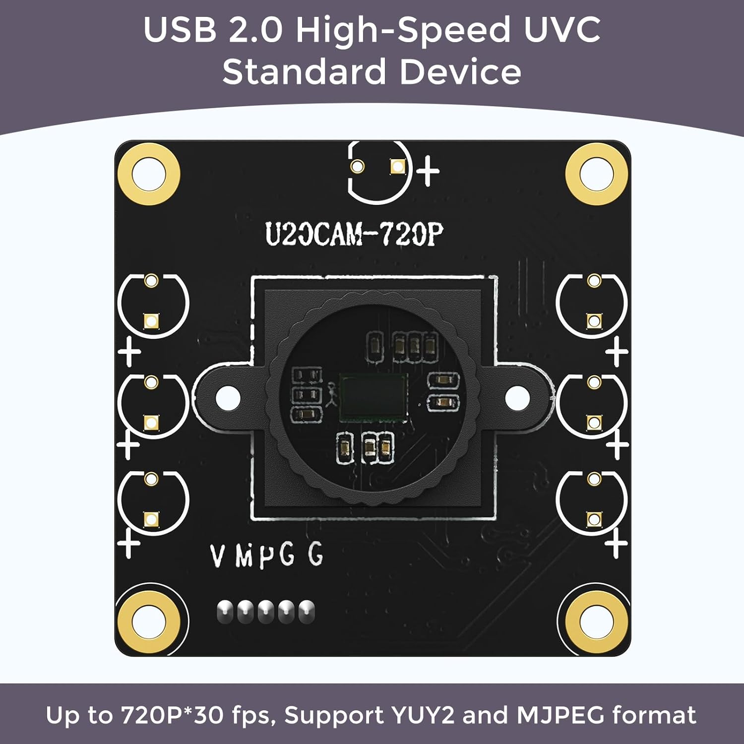 720P USB 2.0 UVC Camera with 120? DFOV for Raspberry Pi, Jetson Nano, Embedded Hardware - Support Windows, Linux,  OS, Android