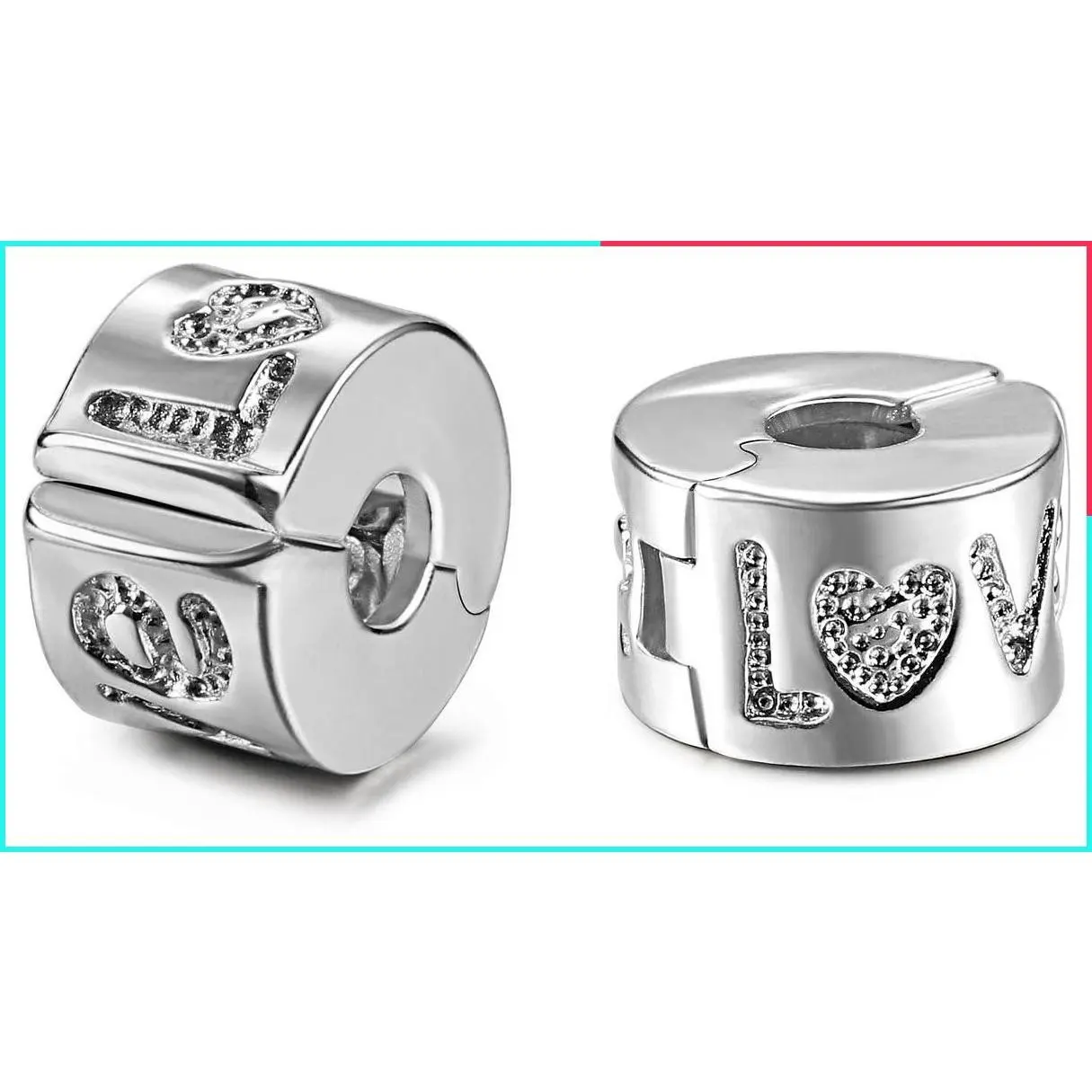 2Pcs Clip Spacer Charm, Bracelet Clip Lock Stopper, European Openable Beads