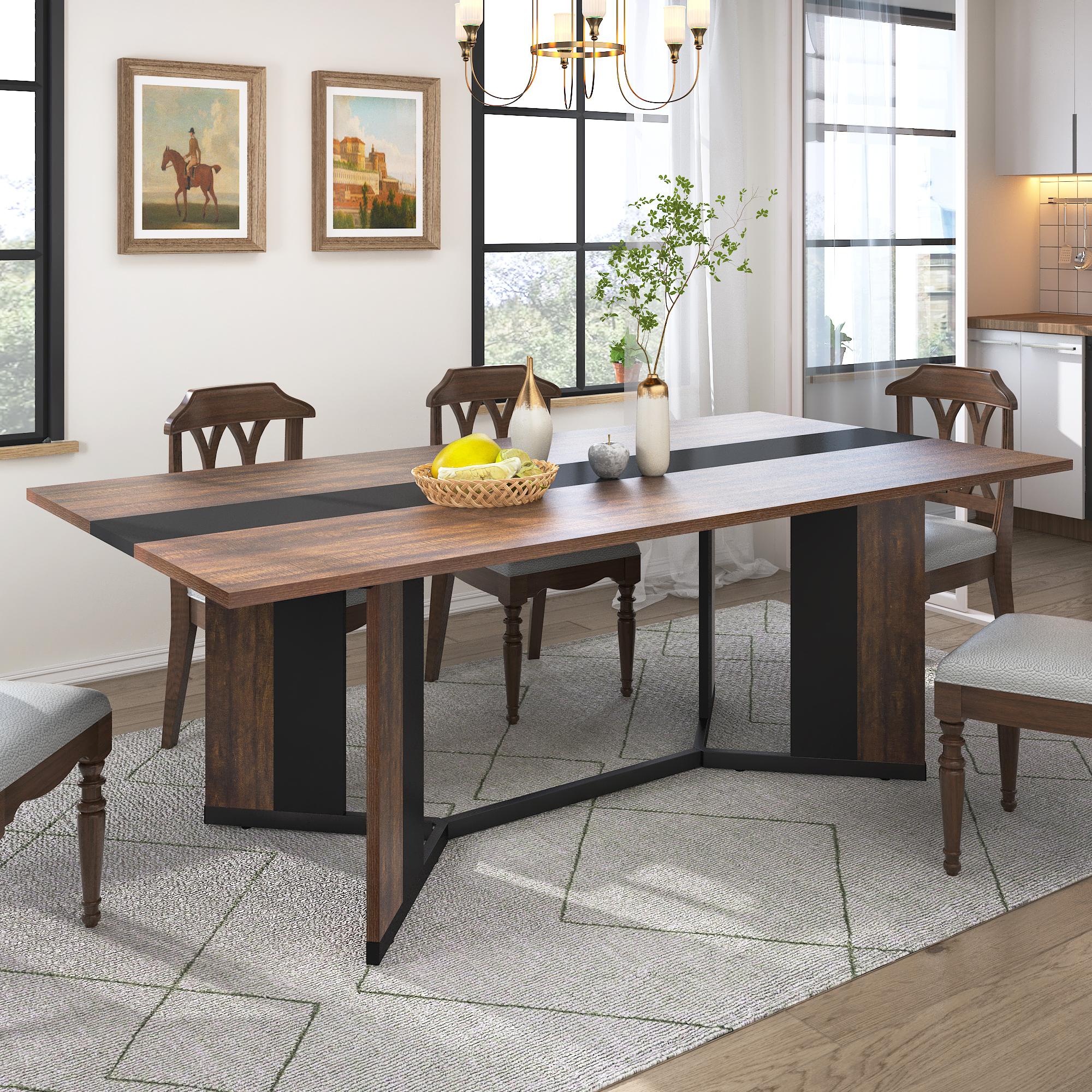 71" Large Luxurious Rectangular Dining Table for 6 8 10 People, Modern Kitchen Table with Marble-Color Wood Tabletop, Metal Adjustable Leg, Family Dinner Table for Kitchen Living Room 71" Large Luxurious Rectangular Dining Table for 6 8 10 People, Modern Kitchen Table with Marble-Color Wood Tabletop, Metal Adjustable Leg, Family Dinner Table for Kitchen Living Room