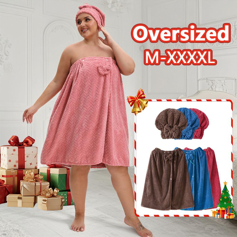 Extra-Large Bath Skirts Set, 2 Counts Adjustable Bathrobe & Shower Cap, Thickened Bathrobe Bath Towel, Ideal for Home Bathroom Use, Travel, Sauna, and Spa, Towels #GLOBAL PICKS