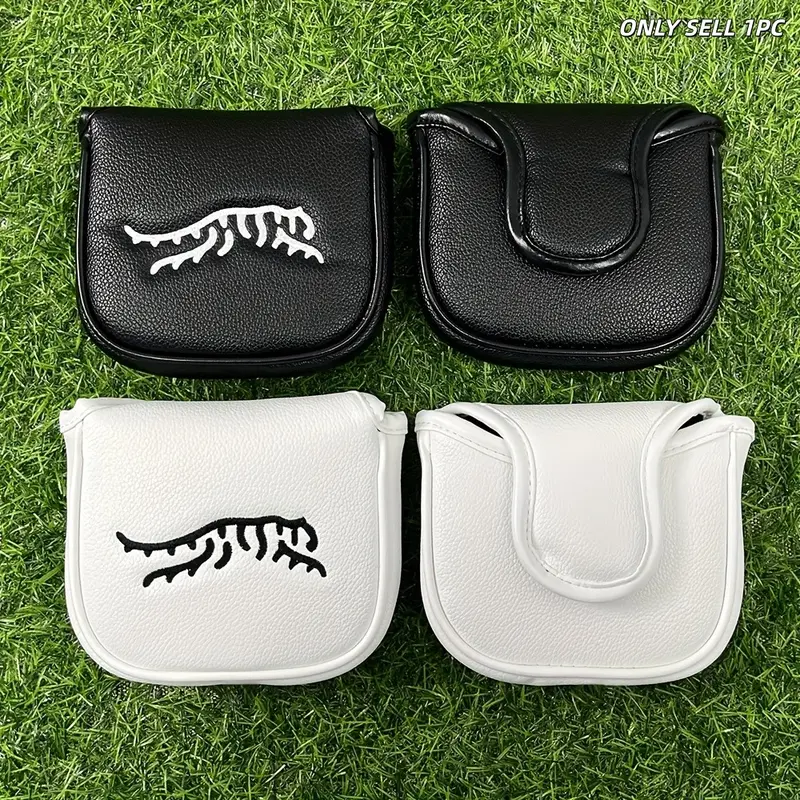 1pc Tiger Golf Club Head Cover, Golf Putter Cover, Golf Fashion Club Cover, Golf Accessory, suitable for male and female outdoor enthusiasts, easy to use magnetic closure, waterproof and durable materials, it is a golf club protective cover worth having