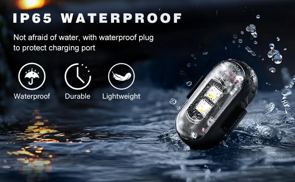 6PCS Wireless LED Lights for Car with Remote Control, Wireless LED Strobe Lights 8 Color USB Charing IP65 Waterproof Anti-Collision Warning Light for Car Interior Truck Motorcycle Drone Aircraft Bike