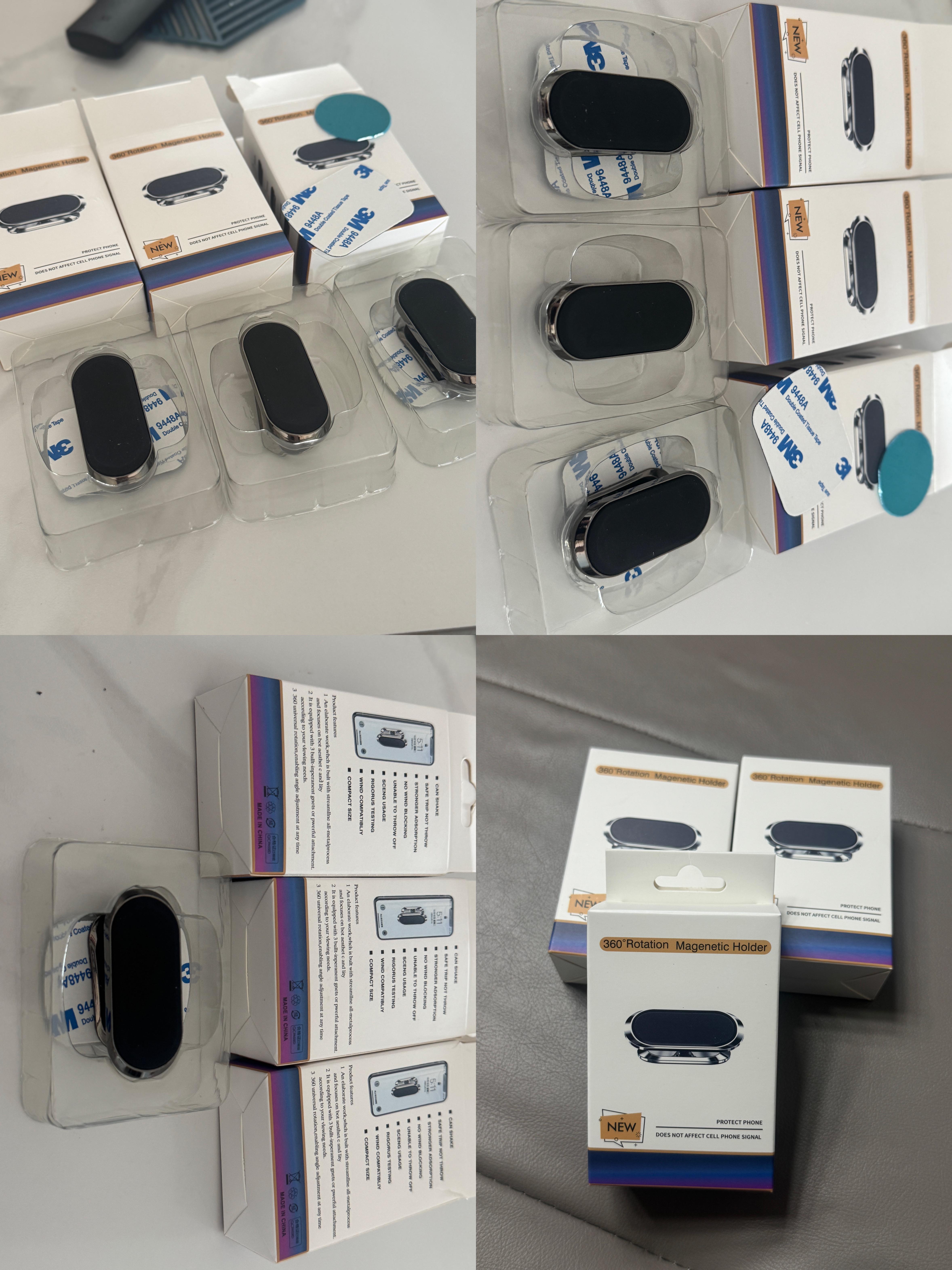 Car magnetic phone holder, compatible with mobile phones and tablets, universal suction cup navigation bracket, 360° rotatable and adjustable, car interior accessory