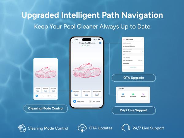 iGarden K Series Cordless Robotic Pool Cleaner for Inground & Above Ground Pools—Cleans Floor, Wall & Waterline with Smart Navigation, Touchscreen, Self-Parking, Up to 9H Runtime. outdoorfun iGarden K Series Cordless Robotic Pool Cleaner for Inground & Above Ground Pools—Cleans Floor, Wall & Waterline with Smart Navigation, Touchscreen, Self-Parking, Up to 9H Runtime. outdoorfun