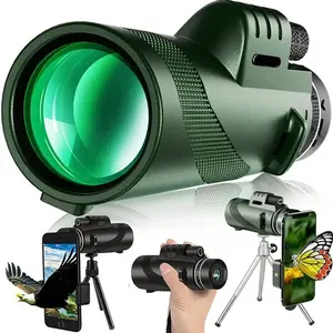 Portable Military Monocular Telescope, Powerful Telescope, High Power HD Night Vision, 40x60, Outdoor Adventure, Camping, Bird Watching, Concerts, Gift