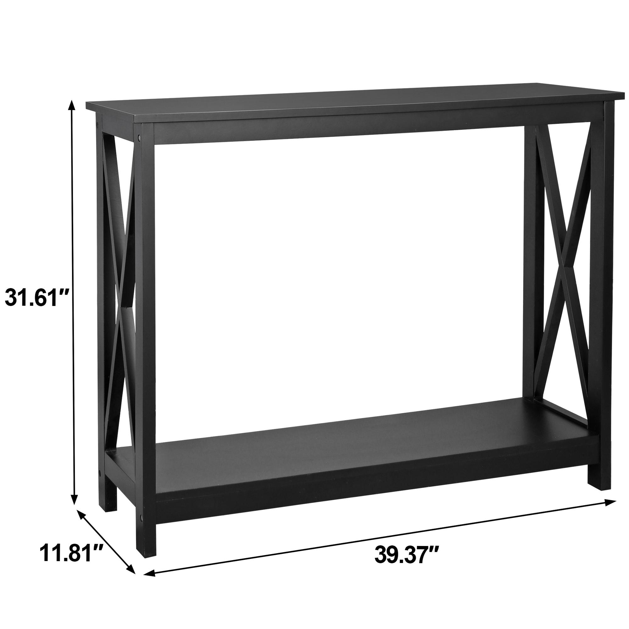 Zenstyle 2-Tier Console Table x-Design Bookshelf Entryway Sofa Side Table for Living Room