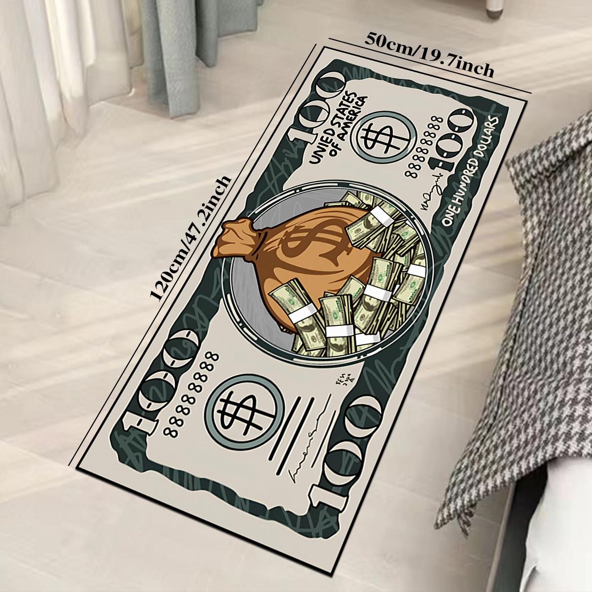 Creative 100 Dollar Pattern Rug, 1 Count Bedroom Decor Bedside Soft Carpet, Area Rug, Thickened Fluffy Plush Floor Mat for Home Living Room Bedroom