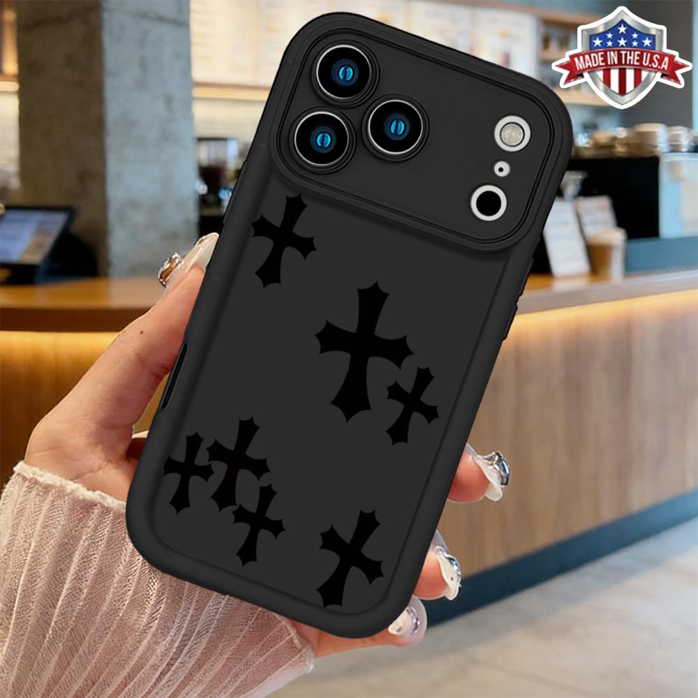 Title: Chrome Hearts Cross iPhone Case for iPhone 11 12 13 14 15 16 17 – Luxury Gothic Aesthetic Phone Cover with Signature Cross Motif