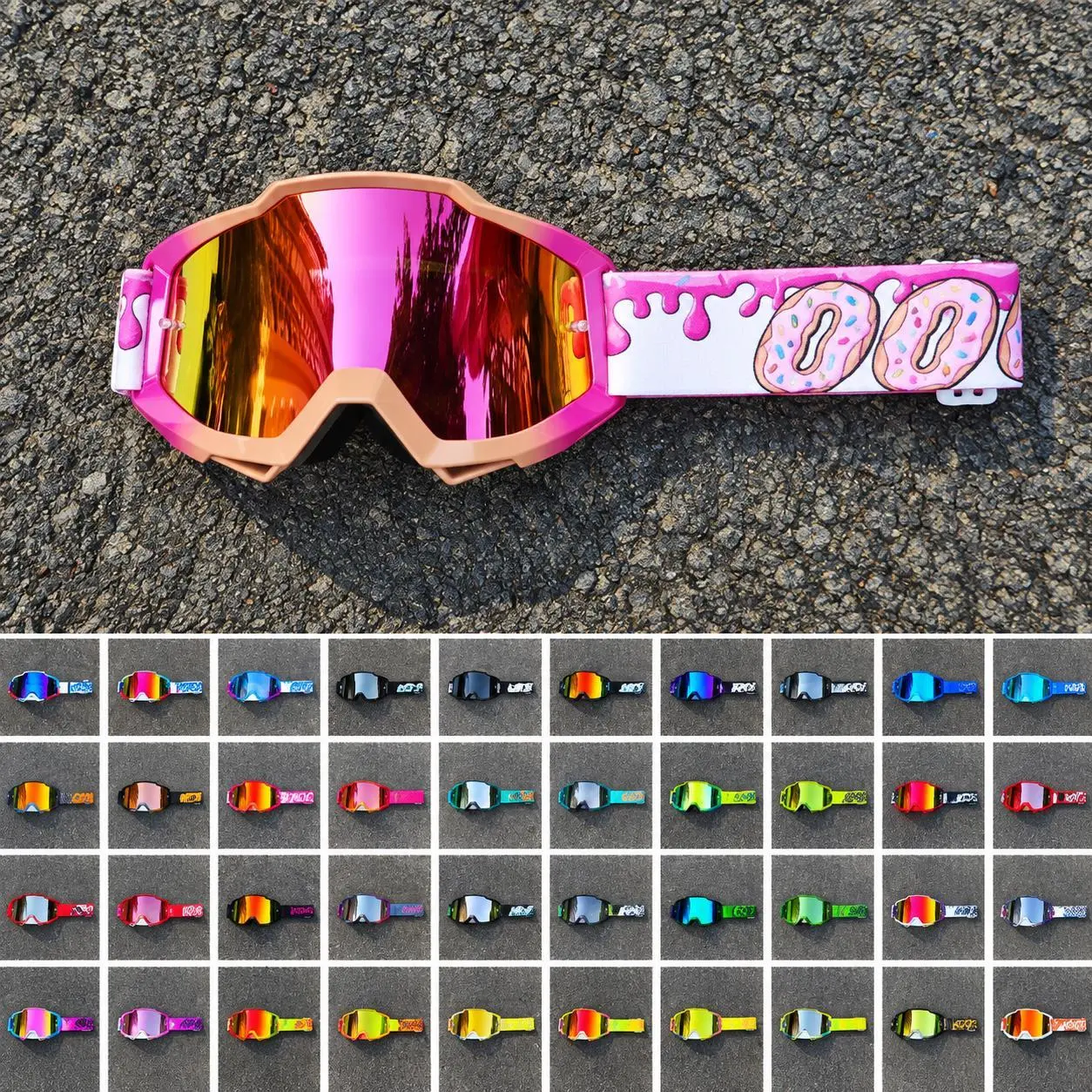 100 Armega Off-Road Motocross Goggles, Motorcycle Riding Glasses for Dirt Bike, ATV, UTV and Mountain Biking