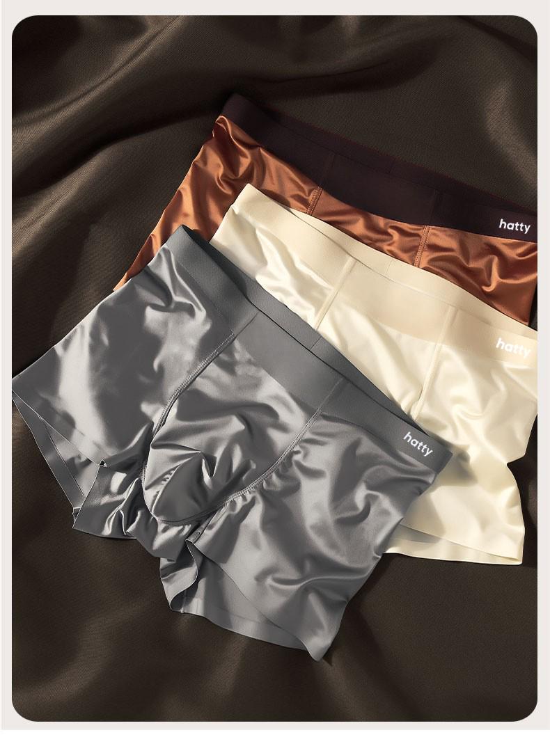 Elegant Silk Men's Ice Silk Underwear Mulberry Silk Antimicrobial Men's Boxer Briefs