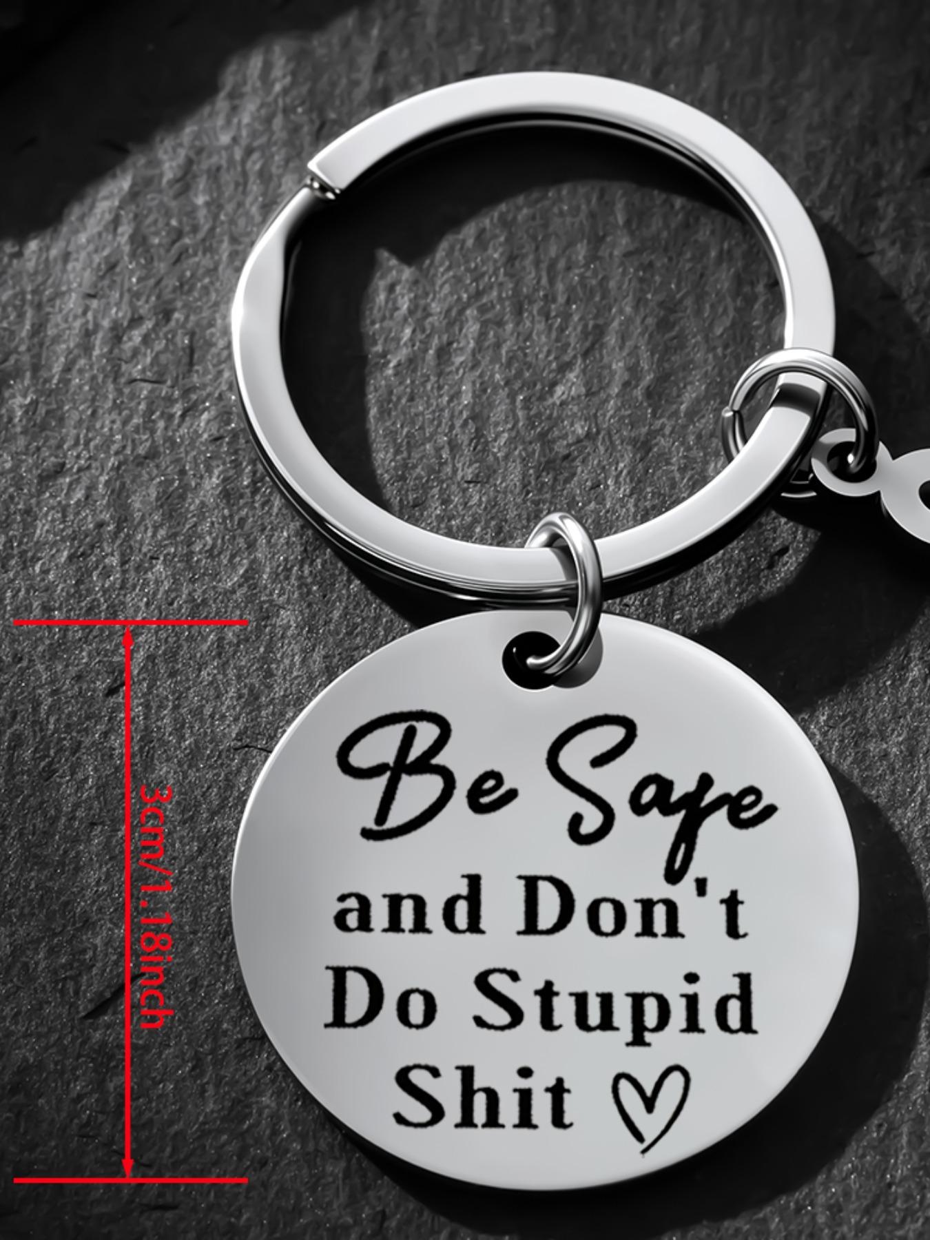 Funny Safety Keychain, Personalized Initial a Keyring, Humorous Gift for Men Women, Perfect for Birthdays, Christmas, Graduations