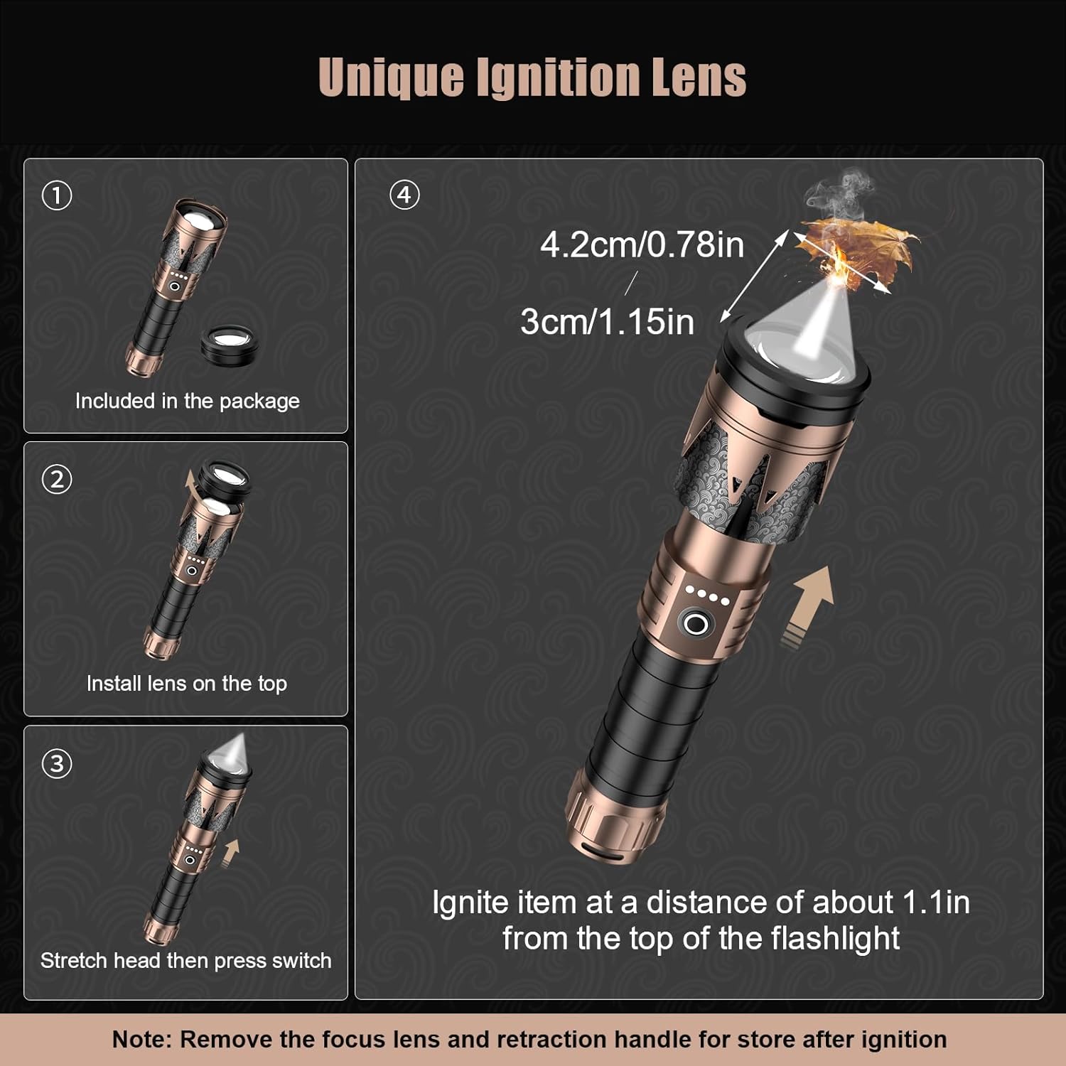 SKYFIRE 2000J flashlight Totem,High lumen, super bright,Rechargeable, outdoor lighting,Lighting, ignition and charging three in one #springtok SKYFIRE 2000J flashlight Totem,High lumen, super bright,Rechargeable, outdoor lighting,Lighting, ignition and charging three in one #springtok