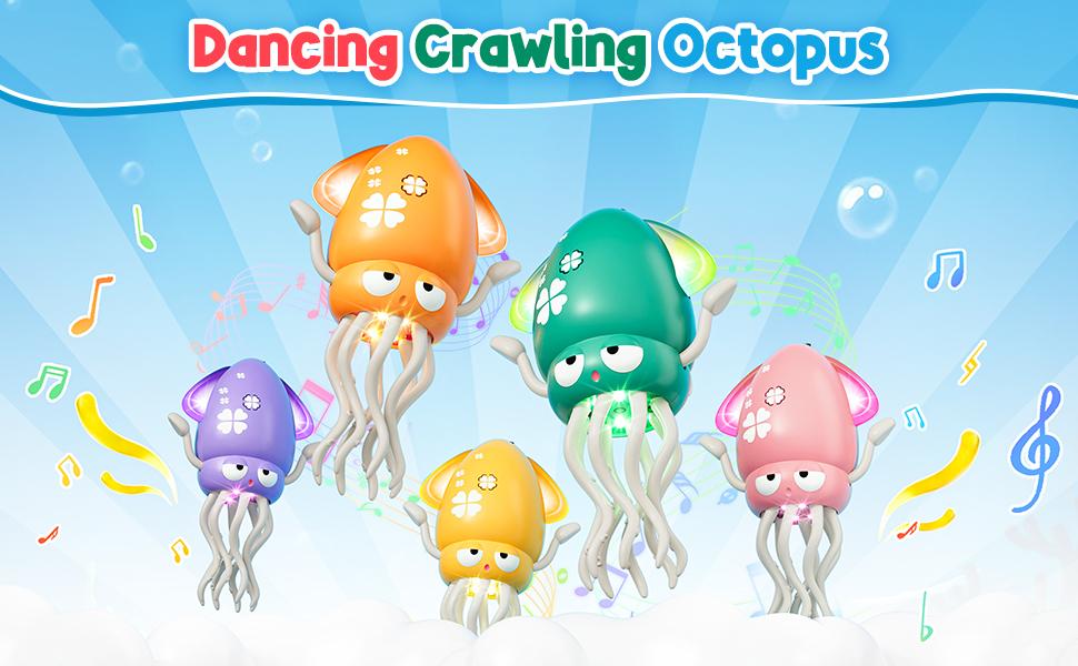 Dancing Squid Toy for Kids with LED Lights & Music - Sensory Development Interactive Toddler Toy for Ages 2+ - Bright Colors & Upbeat Music - Perfect Gift for Toddlers, Perfect Stocking Stuffer,Tummy Time Dancing Squid Toy for Kids with LED Lights & Music - Sensory Development Interactive Toddler Toy for Ages 2+ - Bright Colors & Upbeat Music - Perfect Gift for Toddlers, Perfect Stocking Stuffer,Tummy Time