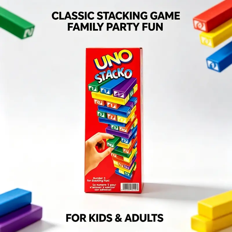 Early Learning UNO Stacko Number Matching Tower Game Hand-eye Coordination Training Stacking Blocks Toy Indoor Parent-child Play Game