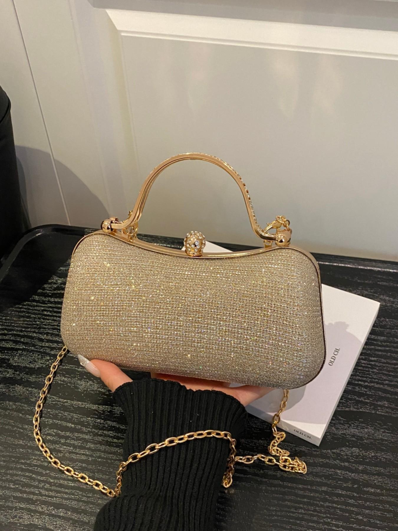 Elegant Rhinestone Bridal Bag, Sparkling Shoulder Clutch, Unique Design Party Evening Bag for Women, Perfect for Weddings & Events