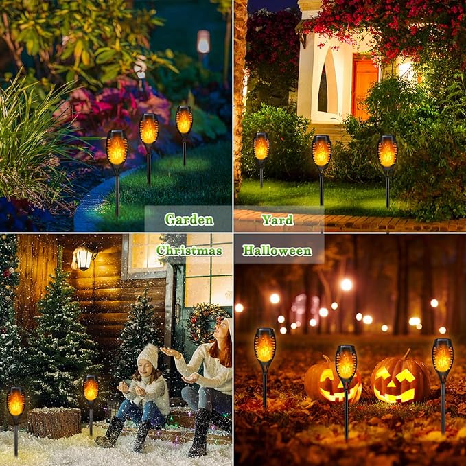 【SUMNEW】Upgraded Larger Solar Torch Lights, Waterproof Outdoor Dancing Flames Light, Flickering Flames Garden Lights, Landscape Decoration Pathway Patio Lights