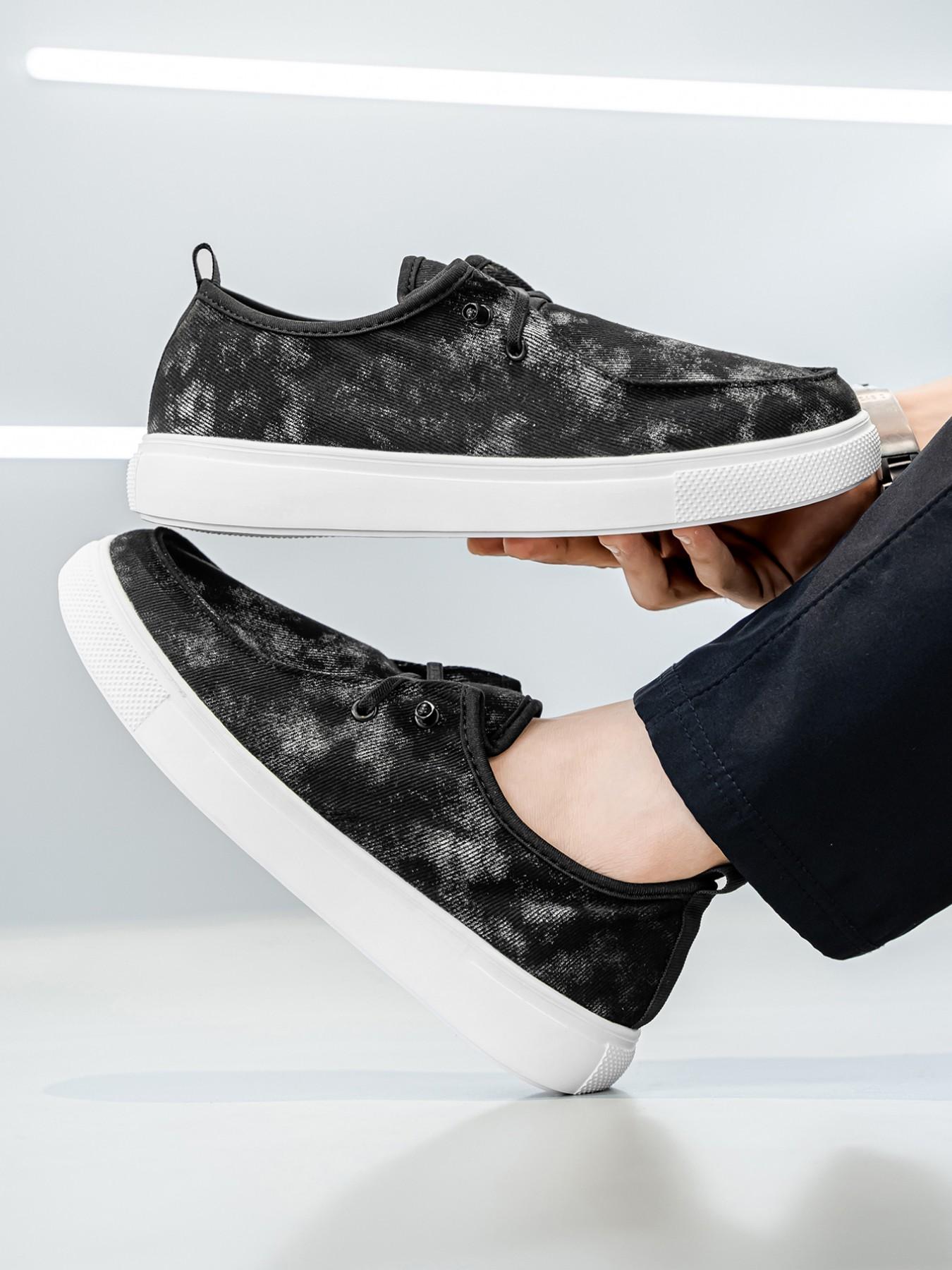 Washed Vintage Style Slip-On Canvas Shoes, Comfortable Breathable Thick Sole Men's Sneakers, Retro Streetwear Casual Footwear for Students