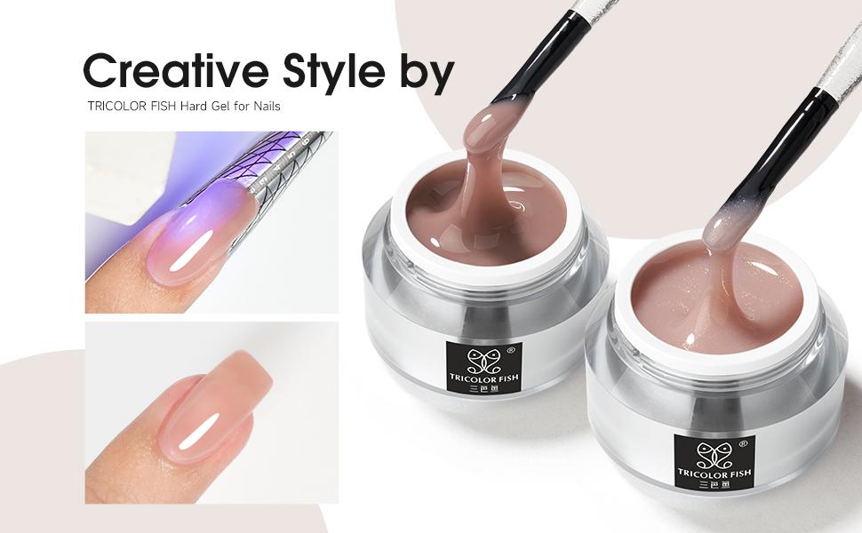 Tricolor Fish 35g Jelly Nude Pink UV Builder Gel - Single Item Salon Nail Care, Easy Application, Repair, Durable, Long-Lasting Glossy Shine for Nail Extensions & Natural Look,summerwins