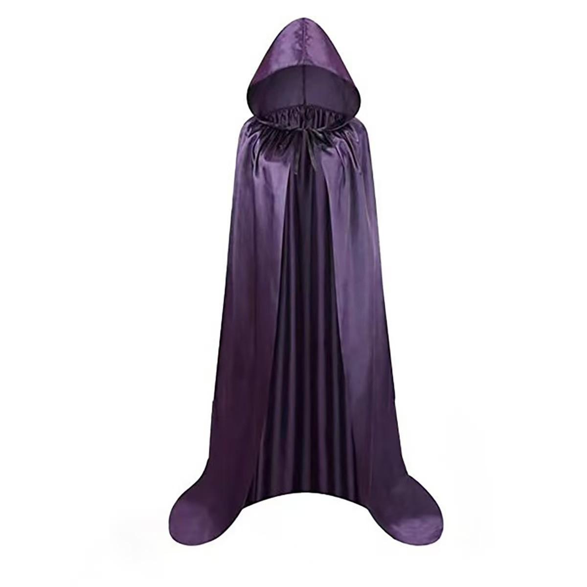 Dark Halloween Hooded Cape, Chiffon Gothic Witch Vampire Adult Horror Cosplay Costume, Perfect for Halloween Party