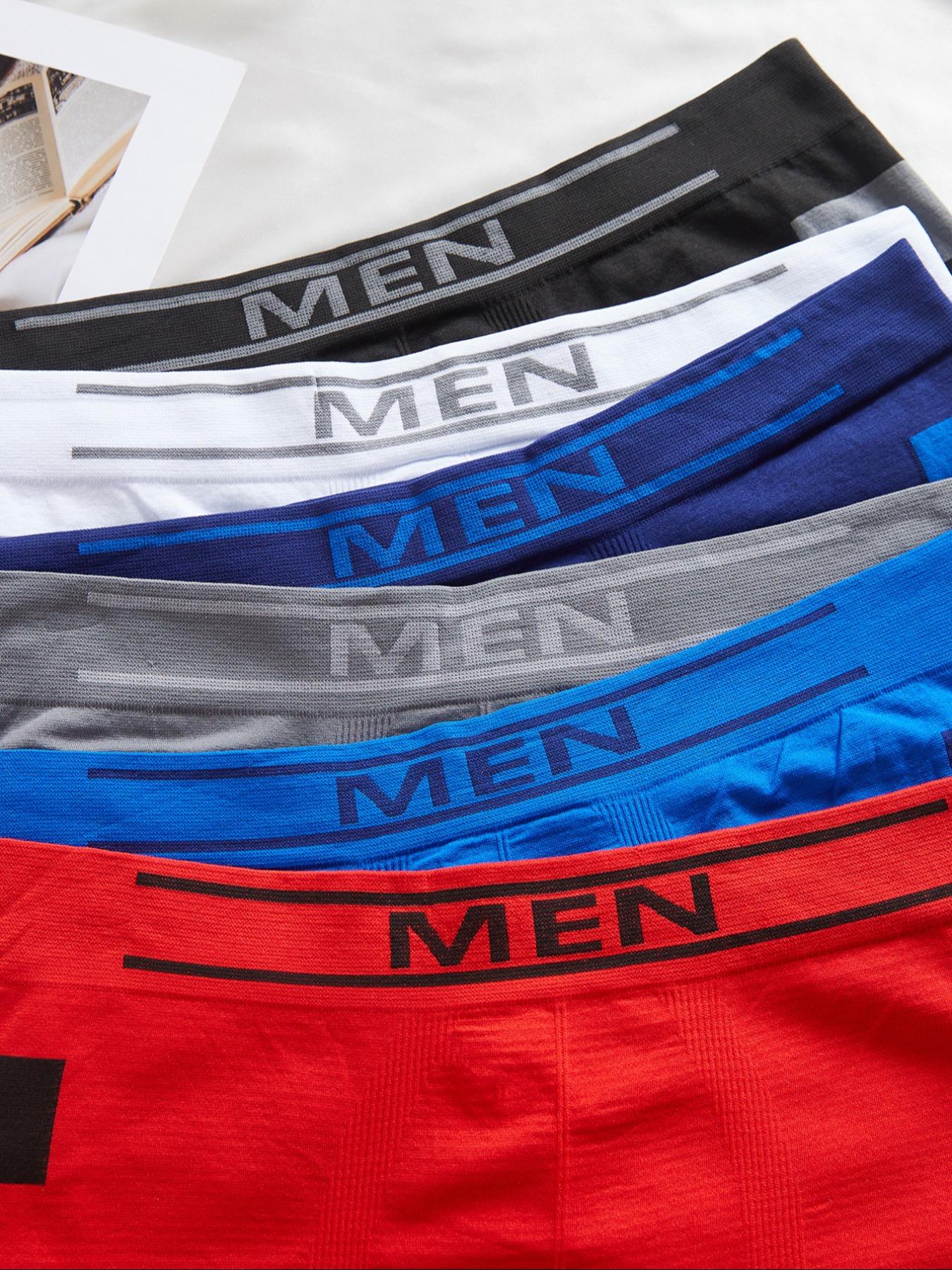 RANDOM COLOR,Men's Seamless Briefs with Side Stripes, Comfortable Breathable Casual Youth Underwear, All Seasons, Fitted Style