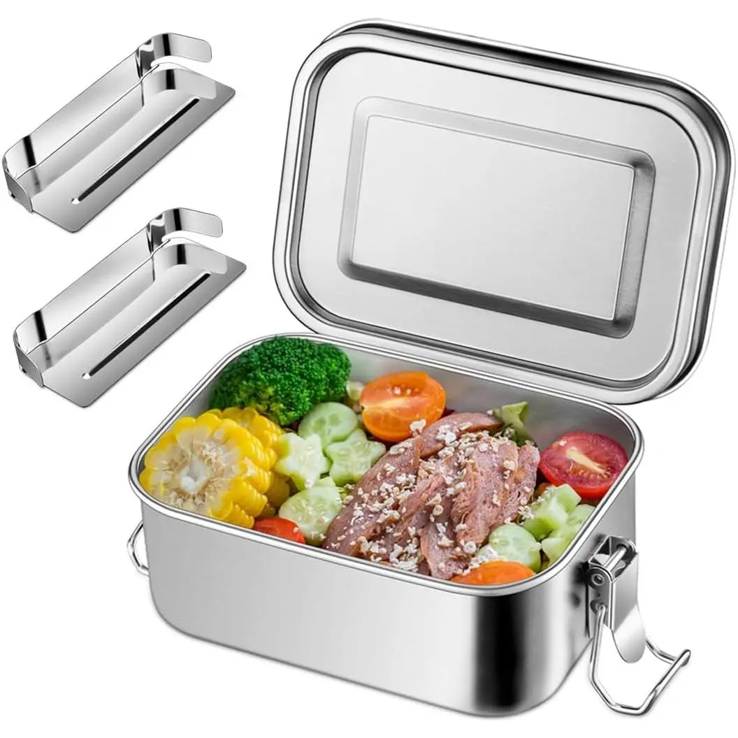 Stainless Steel Small Lunch Bento Box 18.6oz with 2 Dividers