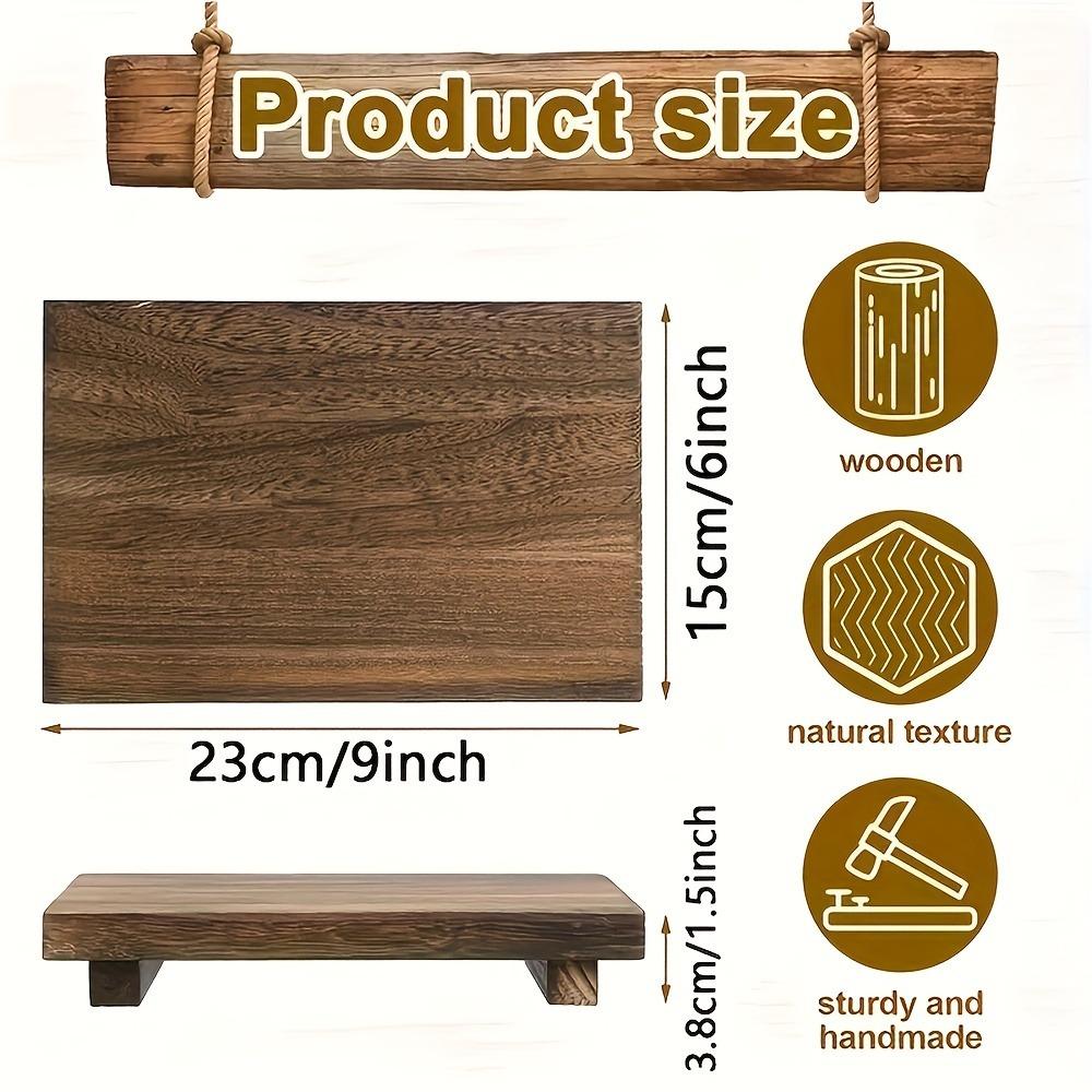1pc Rustic Wooden Soap Dish, Solid Pattern Countertop Soap Holder, Bathroom Stand for Plant Bottle Decor, Home Decor Accessory, Bathroom Counter Organizer