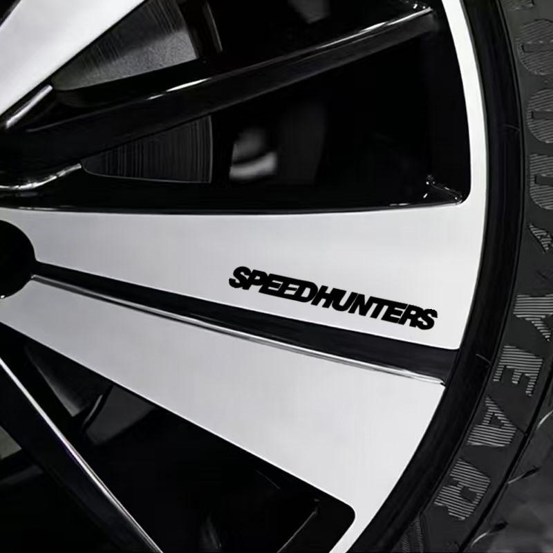 2Pcs Vinyl Sticker Set, SPEEDHUNTERS Street Racing Decal for Car Body, Wiper, Wheel, Motorcycle,Self-Adhesive