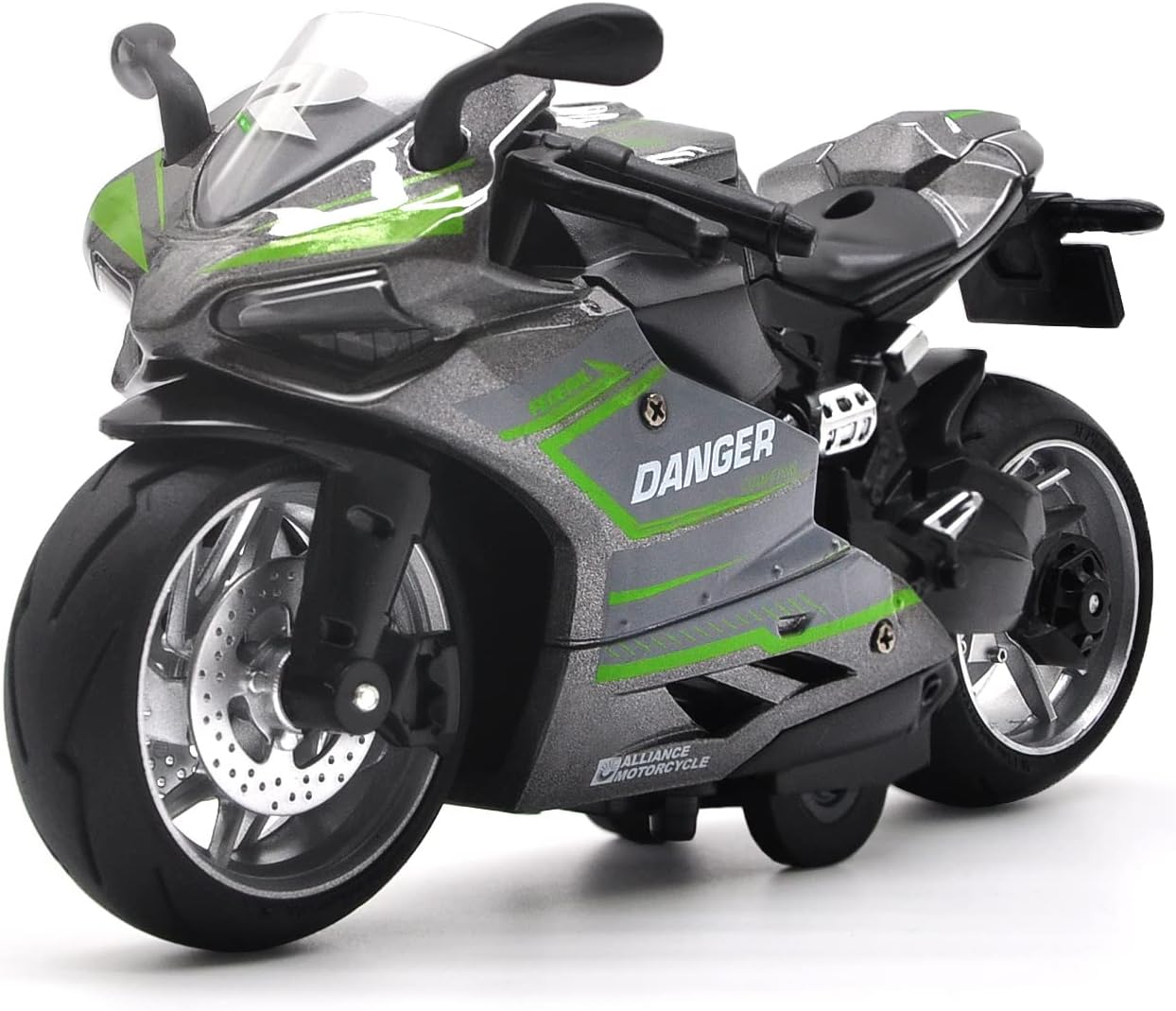 Premium 1:12 Scale Black Pull Back Motorcycle Toy with Sounds and Lights Ideal Gift