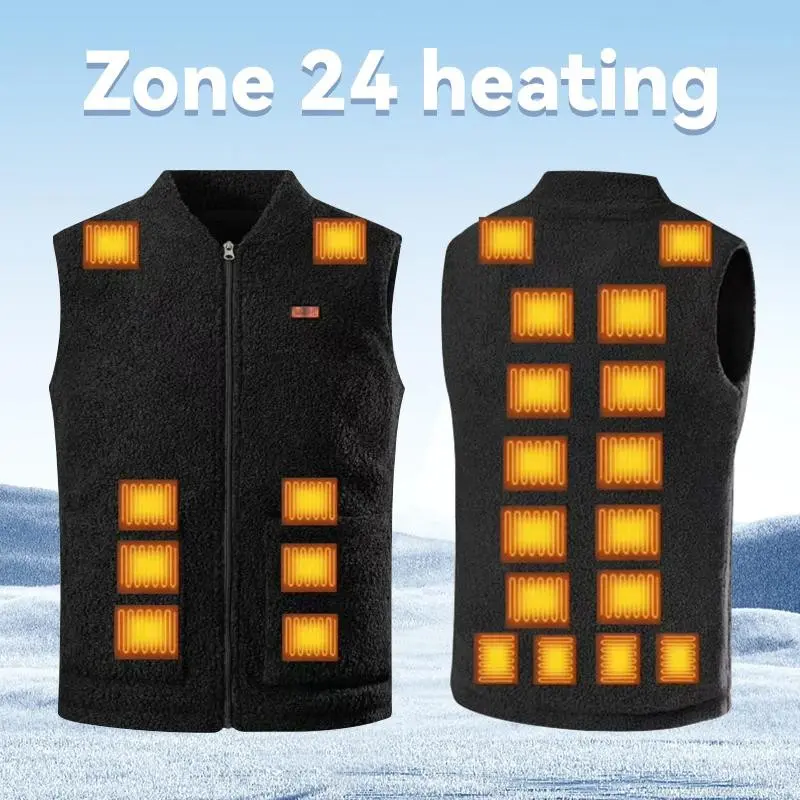 Upgraded 24-Zone Electric Heated Jacket for Men Women - Graphene USB Heating Coat for Camping & Sportswear