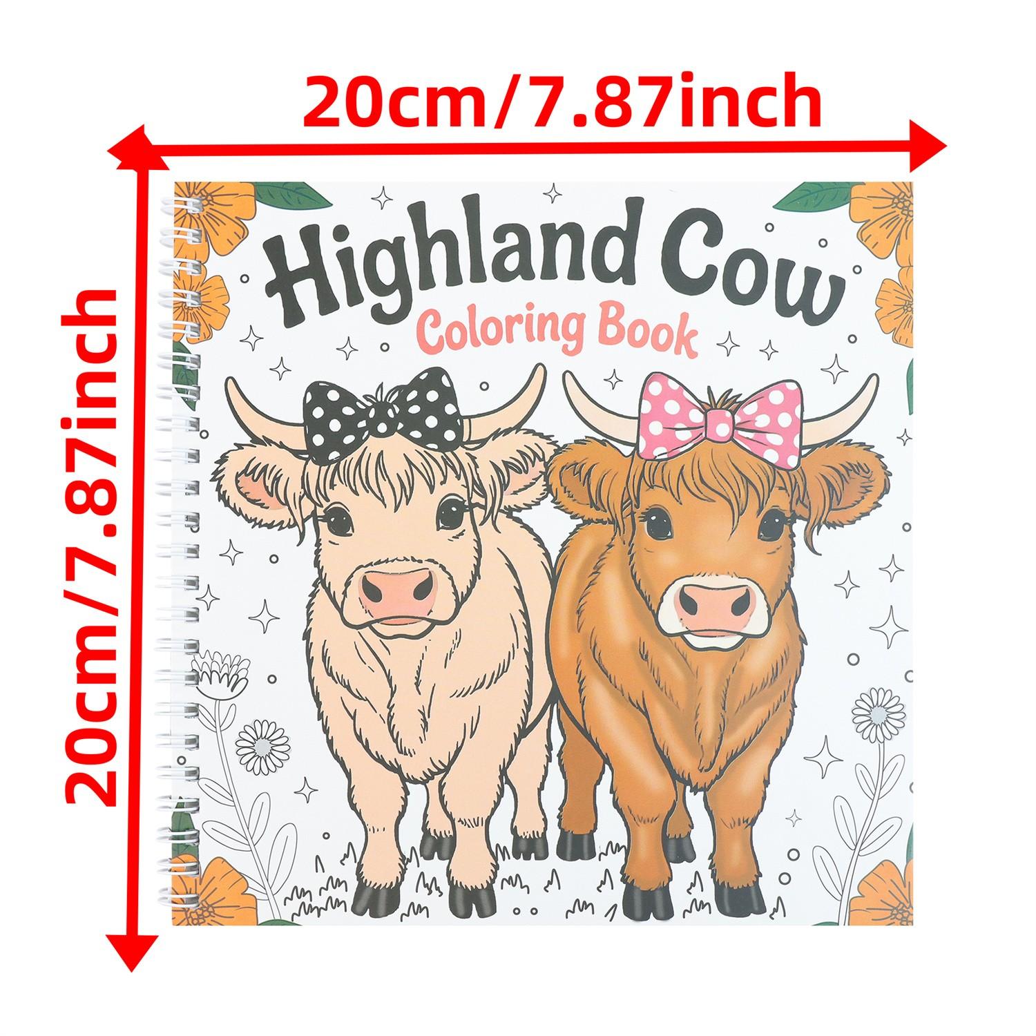 Luxury Scottish Highland Cow Design Spiral Notebook, 24 Pages, Festive Decor, Creative Expression, Christmas Gift, Durable Binding