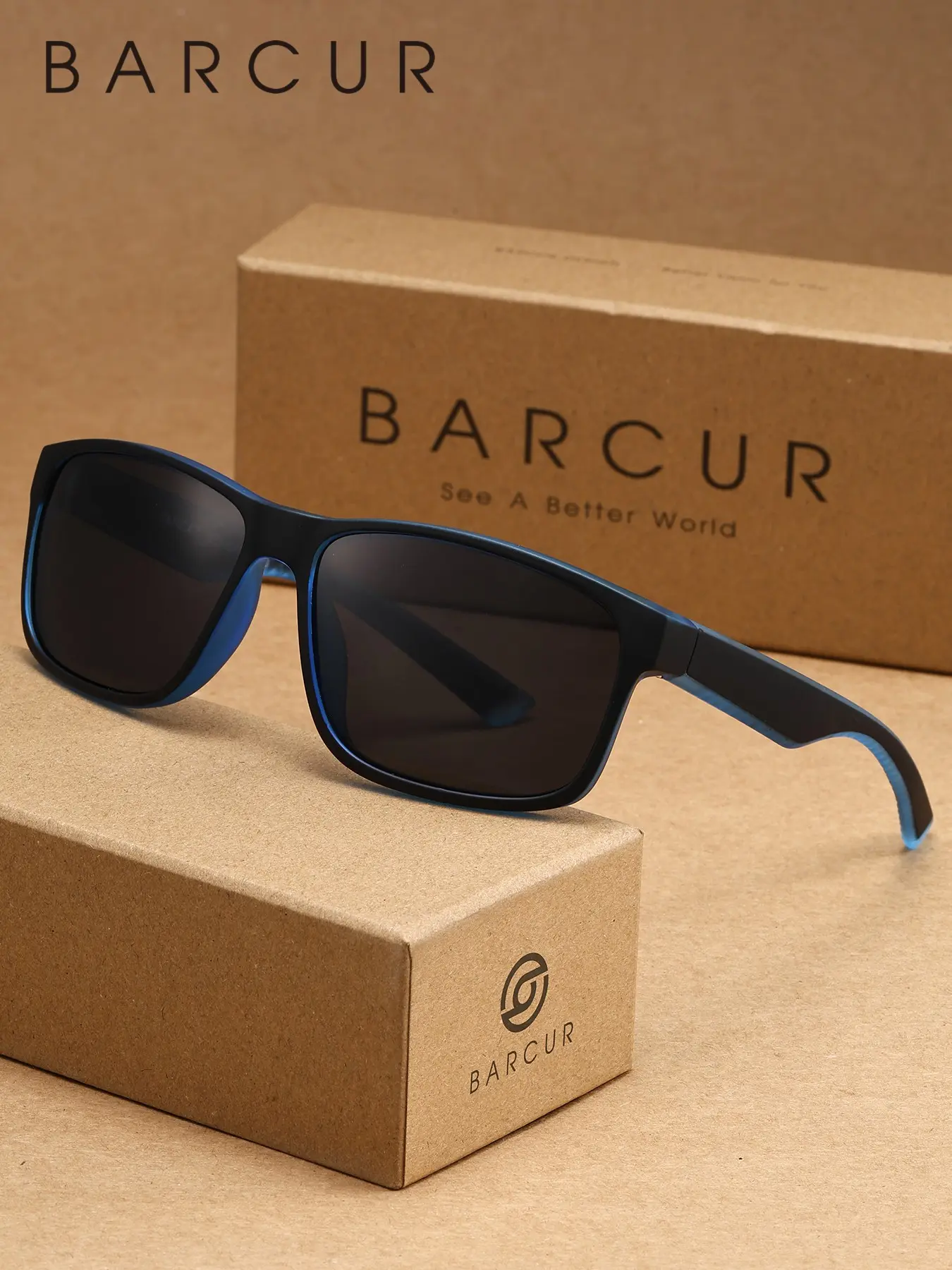 BARCUR versized Square Polarized Sunglasses Women Men, PC Frame UV400 Anti Glare Glasses, Everyday Outdoor Fashion Accessory