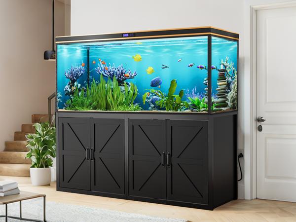 125-150 Gallon Fish Tank Stand with Power Outlet, Heavy Duty Aquarium Stand with Cabinet Storage for Fish Tank Filters and Accessories, 72.9" L*18.9" W Tabletop, 2200 LBS Capacity 125-150 Gallon Fish Tank Stand with Power Outlet, Heavy Duty Aquarium Stand with Cabinet Storage for Fish Tank Filters and Accessories, 72.9" L*18.9" W Tabletop, 2200 LBS Capacity