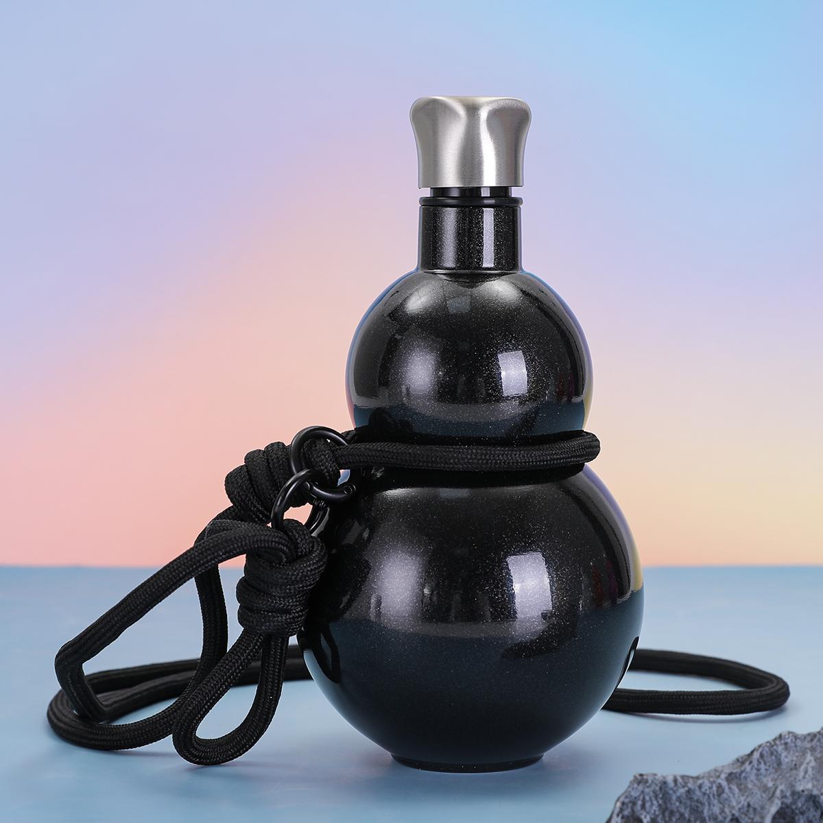 Vintage Chinese Style Gourd Design Thermos Bottle, Stainless Steel Insulated Bottle, Portable Drinking Cup for Home Office Outdoor, Drinkware