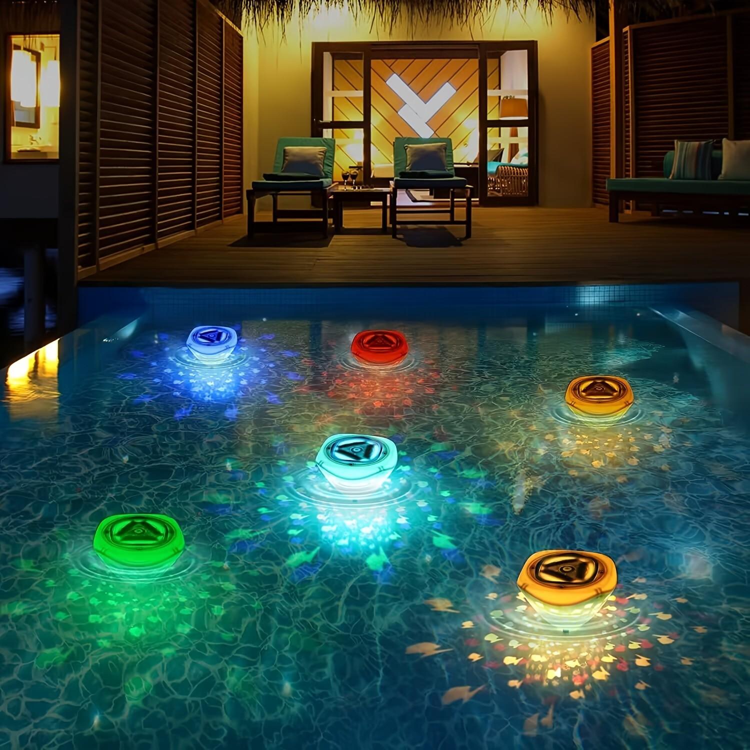 Kolzp LED Floating Fish Projector Light, Ip67 Waterproof Multicolor Underwater Fountain Light, AAA Battery Powered, Pool Party Decor, Decorative Lights