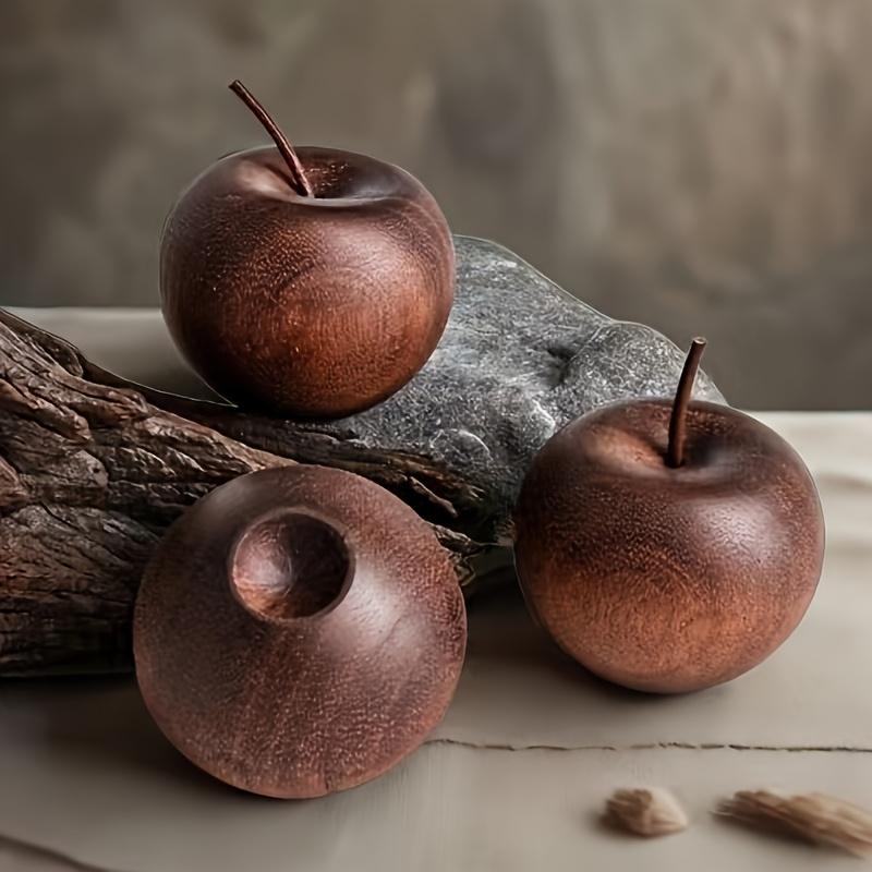 1 piece of natural texture, random pattern, solid wood, elegant wooden incense diffuser. Non-combustible, perfect gift choice – enhances air quality. Apple-shaped fragrance diffuser with natural wood grain. Suitable for homes, cars, offices, bathrooms.