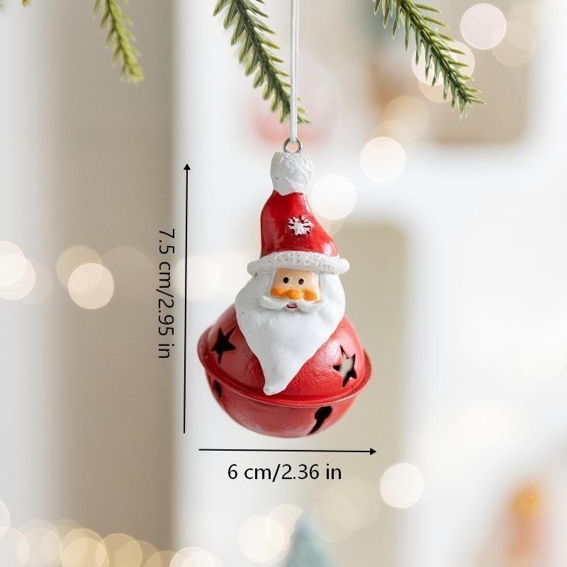 Santa Bell Christmas Tree Ornament, Snowman Reindeer Scene Decoration DIY, Festive Holiday Decorations for Home and Party