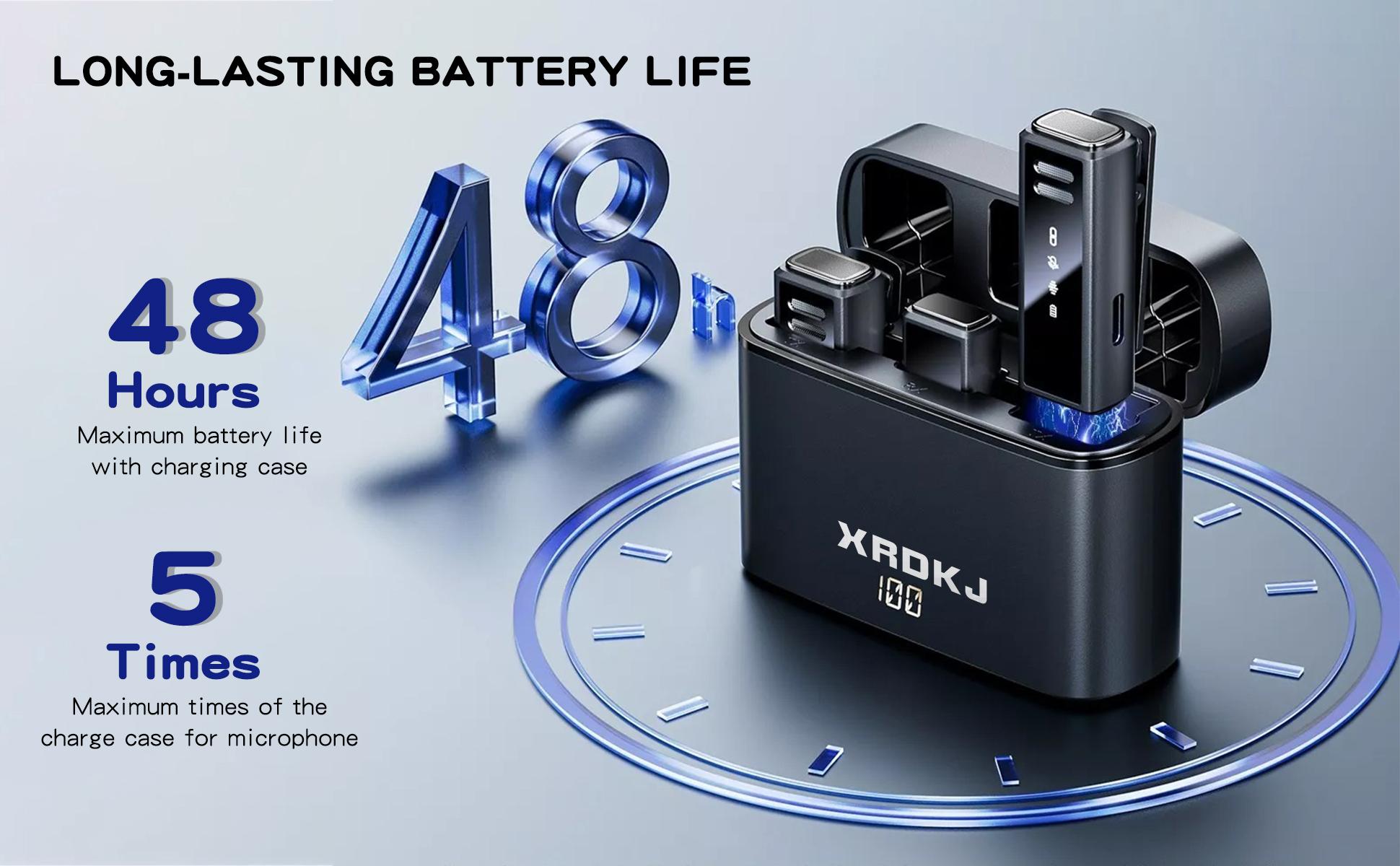 mini Wireless Lavalier Microphone for iPhone iPad Android PC， with Charging Case 7H Clip on Lapel Microphone Wireless for Video Recording Vlogging, YouTube, Interview