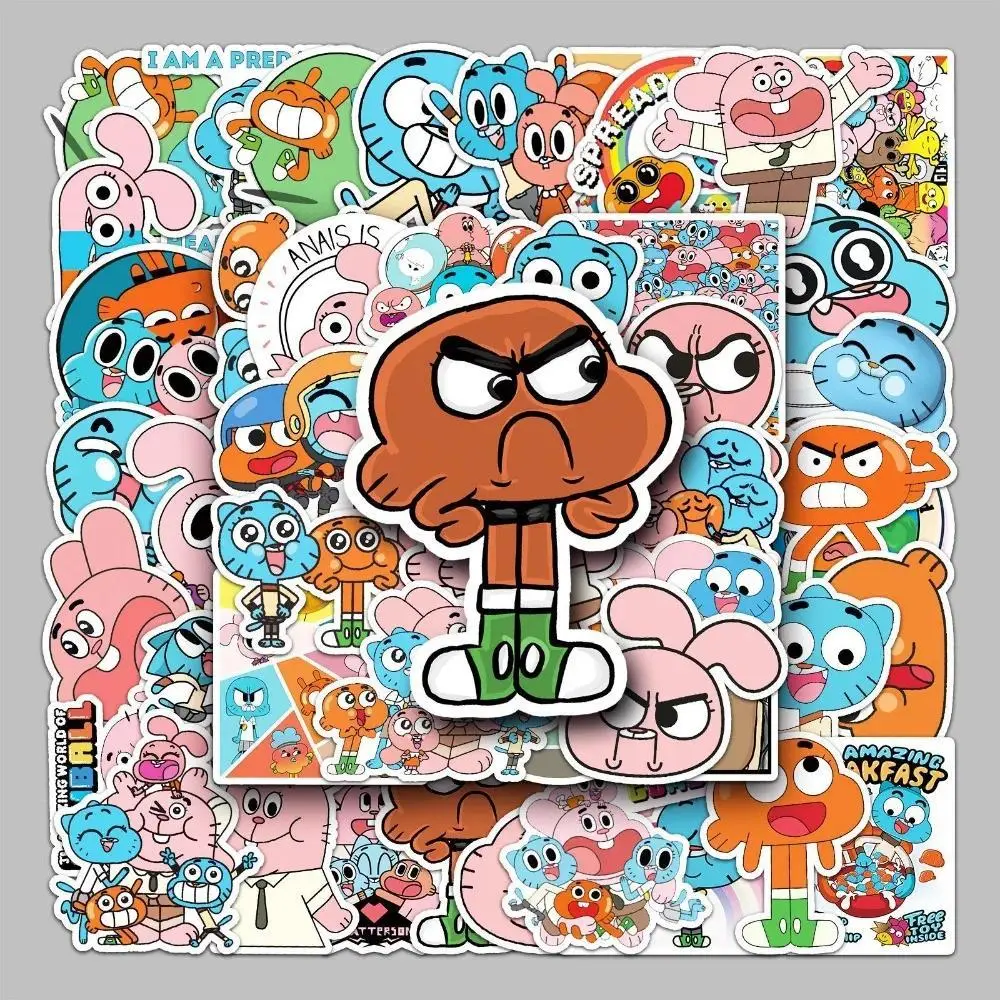 50pcs Animation The Amazing World of Gumball Graffiti Stickers Decals Suitcase Laptop Computer Decoration DIY Kids Classics Toy