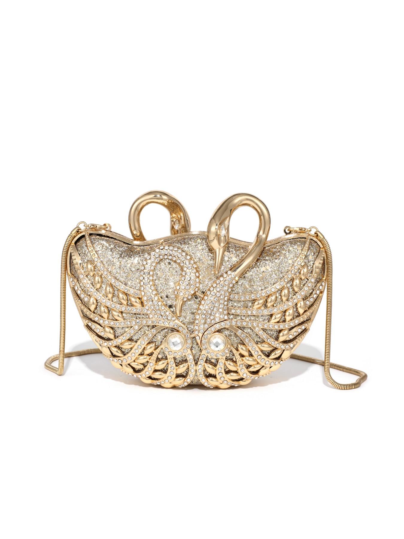 Elegant Crystal Diamond Evening Bag, Handmade Metal Rhinestone Clutch, Perfect for Weddings, Parties, Banquets, No Phone Slot